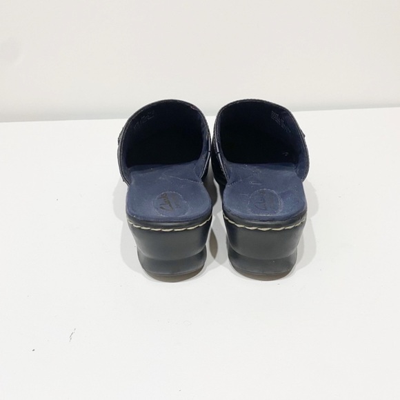 Clarks Bendables Blue Leather Mules Work Shoes 9 - Picture 3 of 8